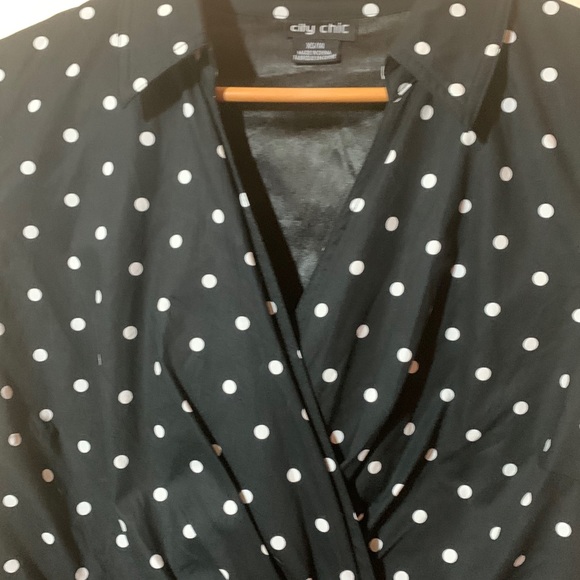 City Chic Retro Polka Dot Dress - Picture 3 of 5